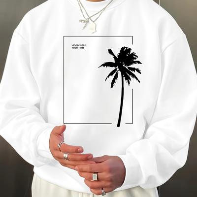 Frühling Herbst Layering Oberteil, Herren Leichtes Rundhals-Sweatshirt