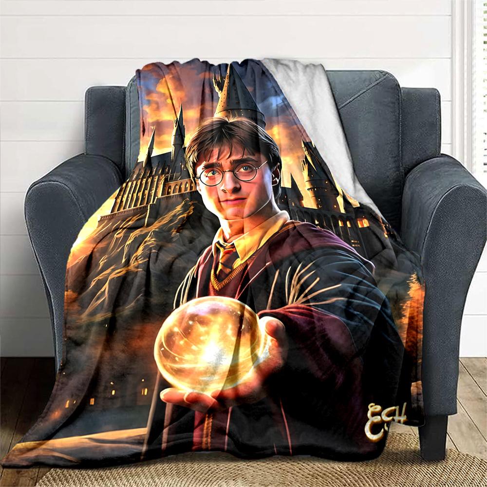 1pc Hogwarts School of Witchcraft and Wizardry Magic Flannel Blanket - Soft Warm Throw for Home, Office, TravelL1322