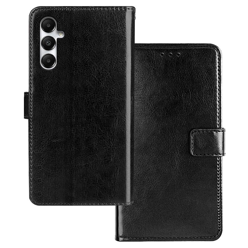 IDEWEI For Samsung Galaxy A55 5G Leather Phone Case Crazy Horse Texture Wallet Stand