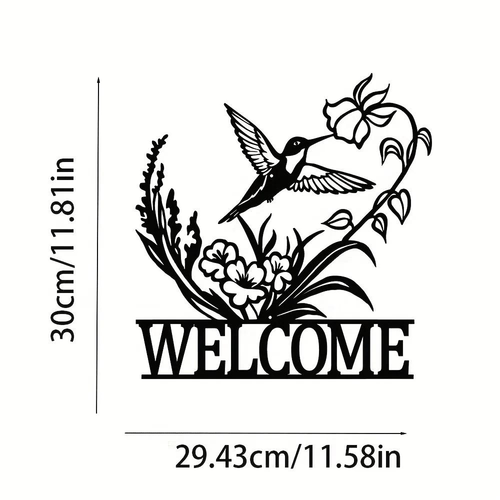 Minimalist Metal Wall Decorations: Owl, Butterfly and Hummingbird Welcome Signs - for Indoor/outdoor Use