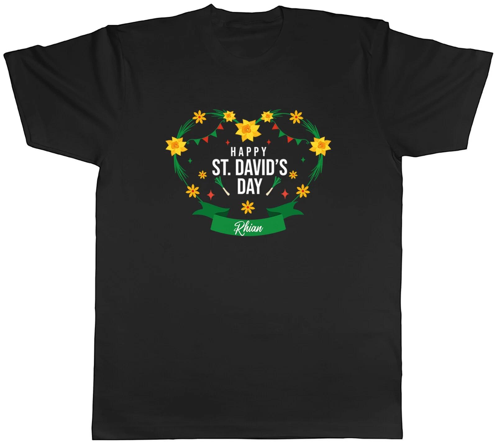 Personalised Welsh Wales Celebration Mens T-Shirt Happy St David s Day Tee Gift M