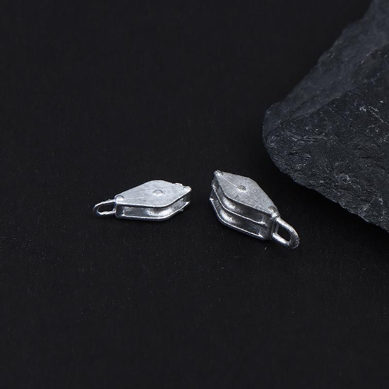 12Pcs Simulation Single/Double-Disc Diamond-Shaped Pulley 11X4Mm Alloy Rhombus Grooved Sheave Parts For Model Ship Decoration