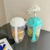 Paquete de 2, 1000 ml/33.8 oz, Vaso para Ensalada, Agitador de Ensalada, Contenedor de Plástico Saludable para Ensalada, Con Tenedor, Compartimento para Aderezo, Vaso para Ensalada de Picnic, Almuerzo, Desayuno