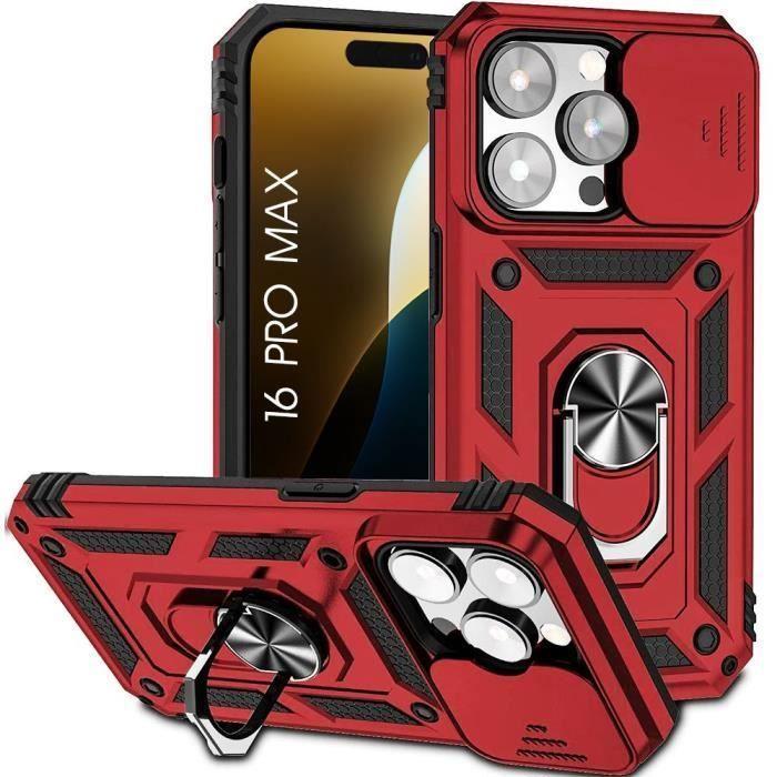 Coque de protection - booling - iphone 16 pro max - antichoc - support arrière - rouge