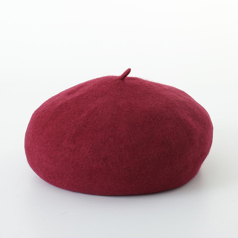 Large Head Circumference Simple Large Size Three-Dimensional Wool Beret Women'S Warm Literary Woolen Painter Hat
