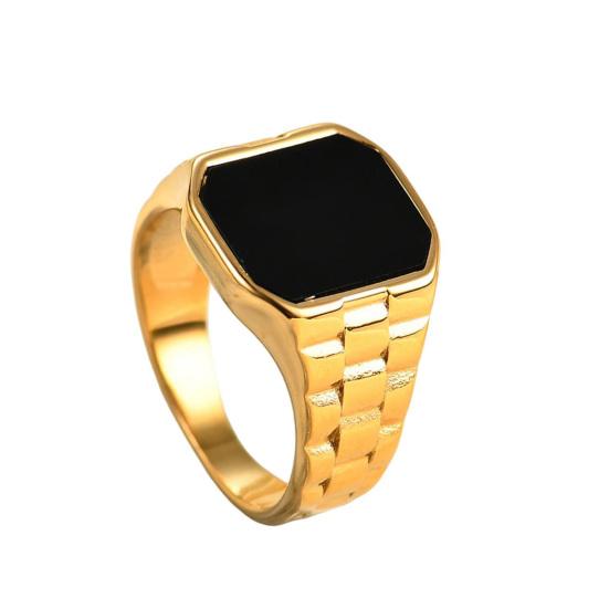 

Женское кольцо, простой стиль, яркий цвет, устойчивое к ржавчине, устойчивое к выцветанию, блестящее декоративное, из титановой стали, винтажное роскошное кольцо US 6 чёрный