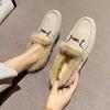 Women's Winter 2025 Genuine Leather Fur Loafers: Warm, Flat, and Stylish for Pregnant Women