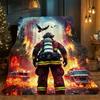 Firefighter forest pattern Flannel printed blanket suitable for all seasons suitable for living room office sofa and travel