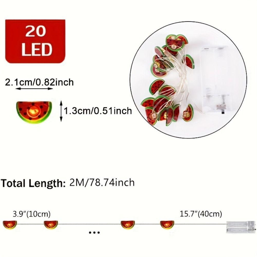 Creative LED Watermelon String Lights Colorful Fruit Colored Lights Fruit Night Lights Craft