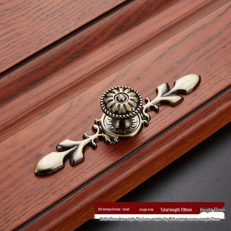 Aolaya European Bronze Cabinet Drawer Zinc Alloy Antique Green Handle