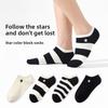 Women's Spring and Summer Black and White Striped Short Socks Solid Color Thin Breathable Cotton Socks Summer Invisible Socks