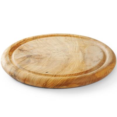 Olive Wood Round Board for Serving Cold Cuts, Cheeses and Snacks, Diameter 260 Mm