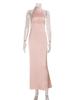 European and American style new women's clothing fashion texture slim temperament neck waist hip long dress dress