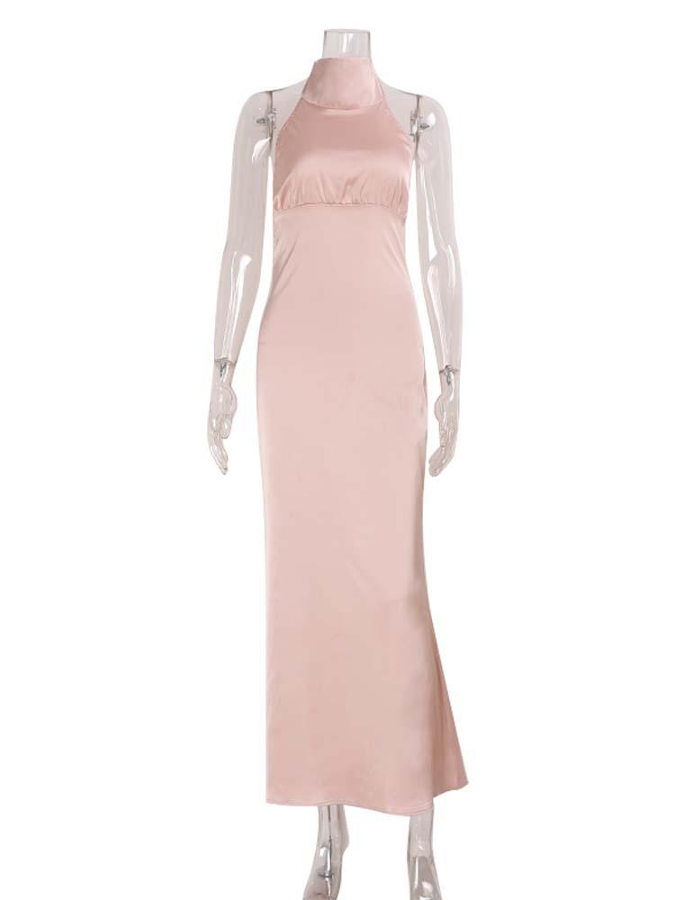 European and American style new women's clothing fashion texture slim temperament neck waist hip long dress dress