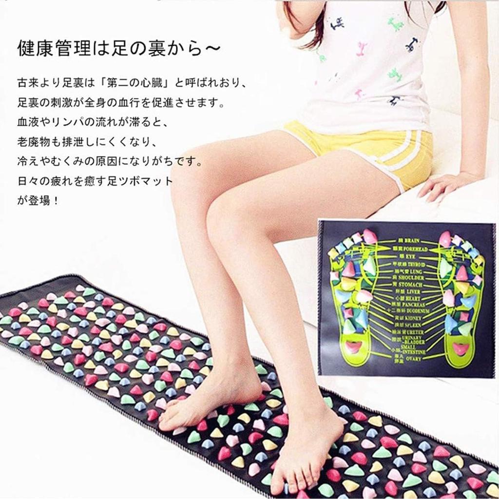 Blue Giraffe Foot Reflexology Mat, Foot Massage Mat, 175x35cm, Health Board, Walking Mat, Foot Mat, Massage, Acupressure, Foot Care, Foldable, Promote