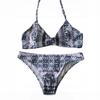 Dwuczęściowy strój kąpielowy bikini z wzorem azteckim, wiązany komplet M Dwuczęściowy strój kąpielowy bikini z wzorem azteckim, wiązany komplet M