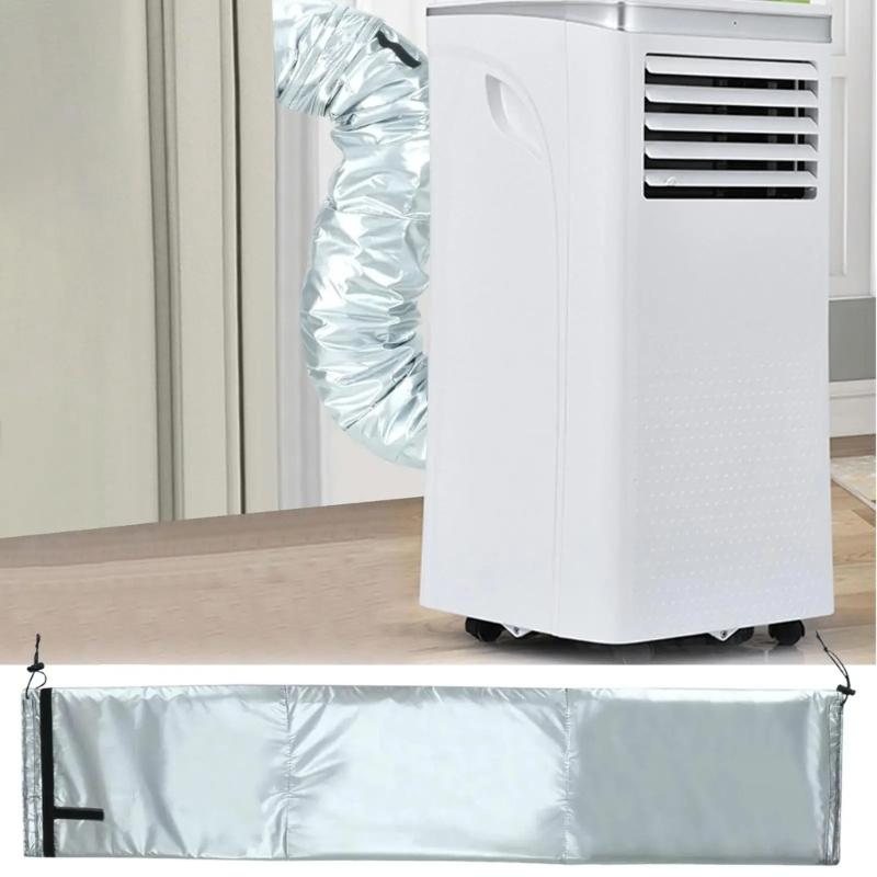 Flexible Air Conditioning Ventilation Hose Cover Thermal Insulated Sleeve for Exhaust Pipes Adjustable Straps Included
