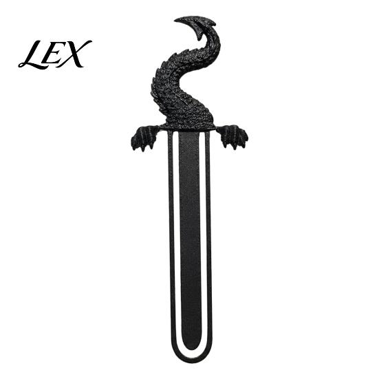 Dark Fantasy Stationery Gifts 3D Printed Dragon Tail Bookmark, Retro Durable PLA Reading Marker, Niche Tools for Adults Unique Animal Page Holder