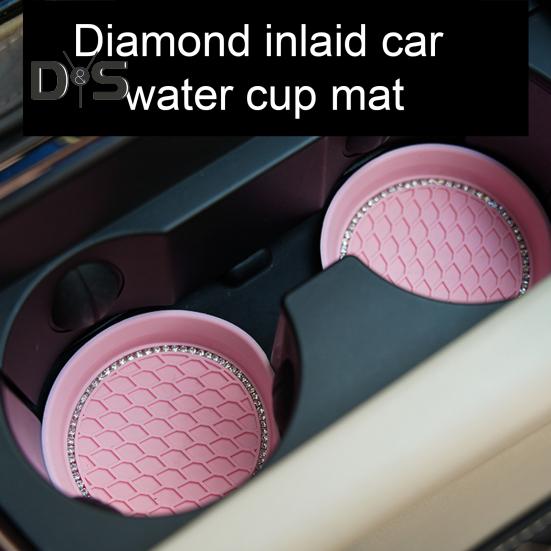 2Pcs Car Coasters Wear Resistant Universal Fit Scratch Prevention Heat-Insulated Non-Slip Cup Holder Mats Silicone Cup Holder Insert