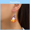 Ghost Themed Halloween Pumpkin Pot Pattern Women Acrylic Earrings Festival For