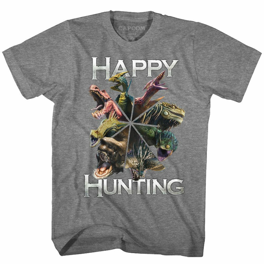 Monster Hunter Happy Hunting Graphite Adult T-Shirt S
