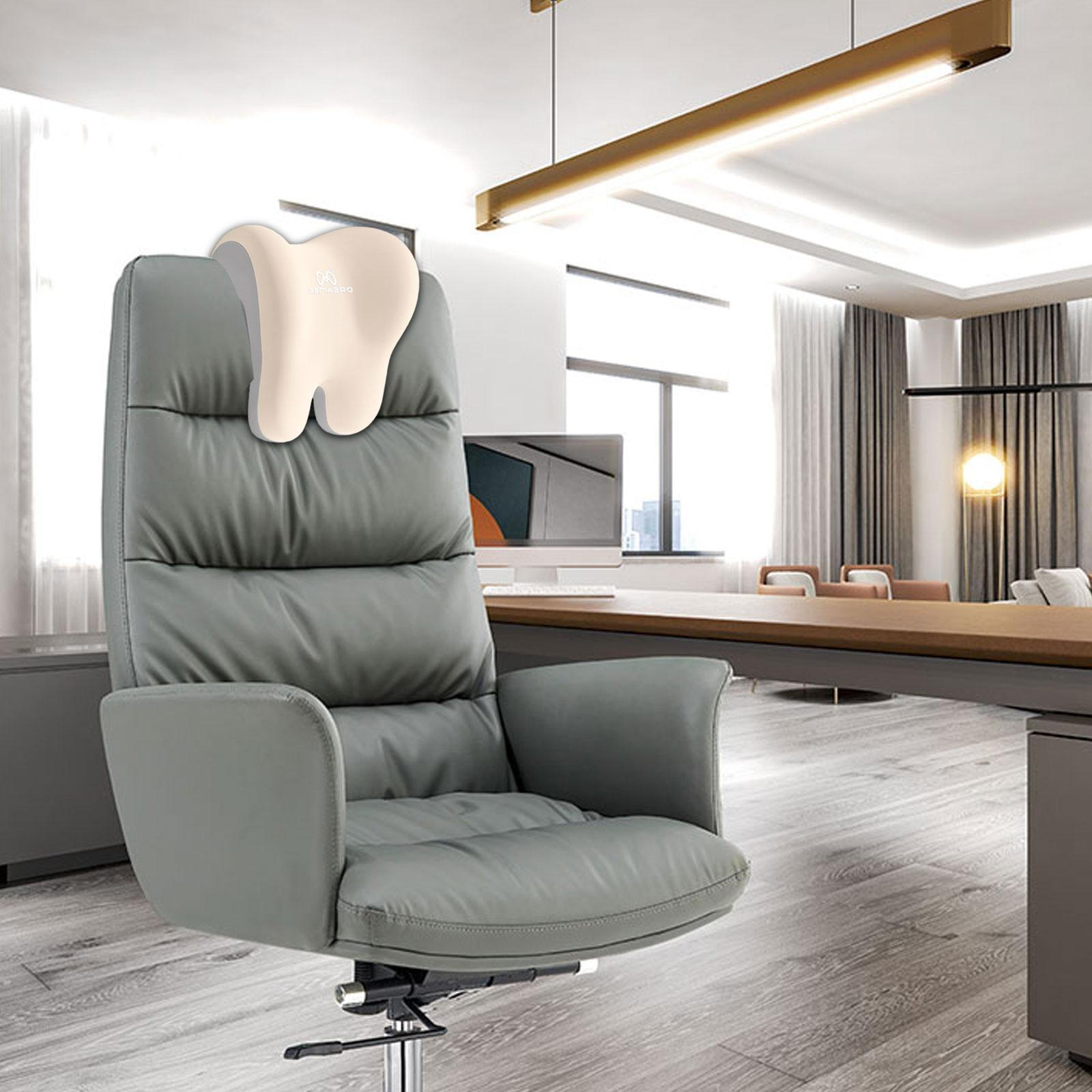 

Подушка для поддержки шеи офисного кресла, эргономичная, игровая, 25x18x26 см, многофункциональная, универсальная Beige Grey