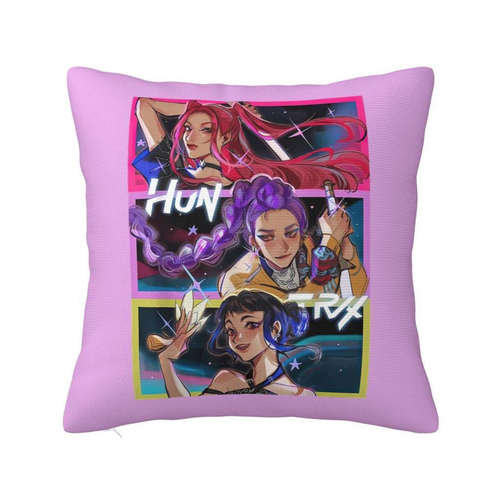 Huntrix Saja Boys Kpop Demon Hunters Square Pillow Cases Cushion Cover Novelty Polyester Decorative Pillowcover For Seat 45*45Cm