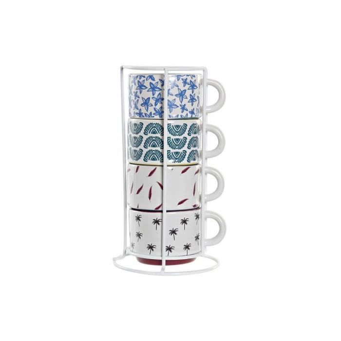 Ensemble de tasses Ã cafÃ© DKD Home Decor Multicouleur GrÃs (150 ml)