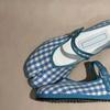 Fashion “Versatile Retro” Gingham Tabi Mary Janes, Buckle - Detailed, Suits Daily Wear & Trendy Scenes