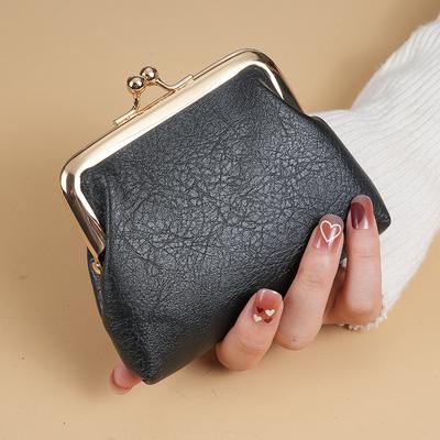 New Retro Purse Ladies Short Purse Buckle Candy Colored Coin Purse Purse Change Purse