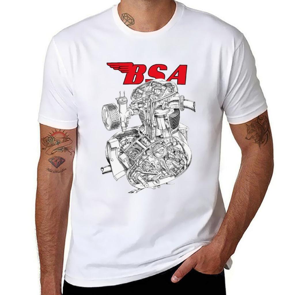 BSA A65 Motor T-Shirt Übergröße Locker sitzendes T-Shirt