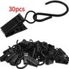 Gancio per tenda per porta, tenda da doccia, clip a gancio Dendo nero da 30 pezzi