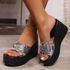 Sandals Women's Summer New Thick-bottomed Wedge Heel Comfortable Large-size Printed Women's Cool Slippers Batch
