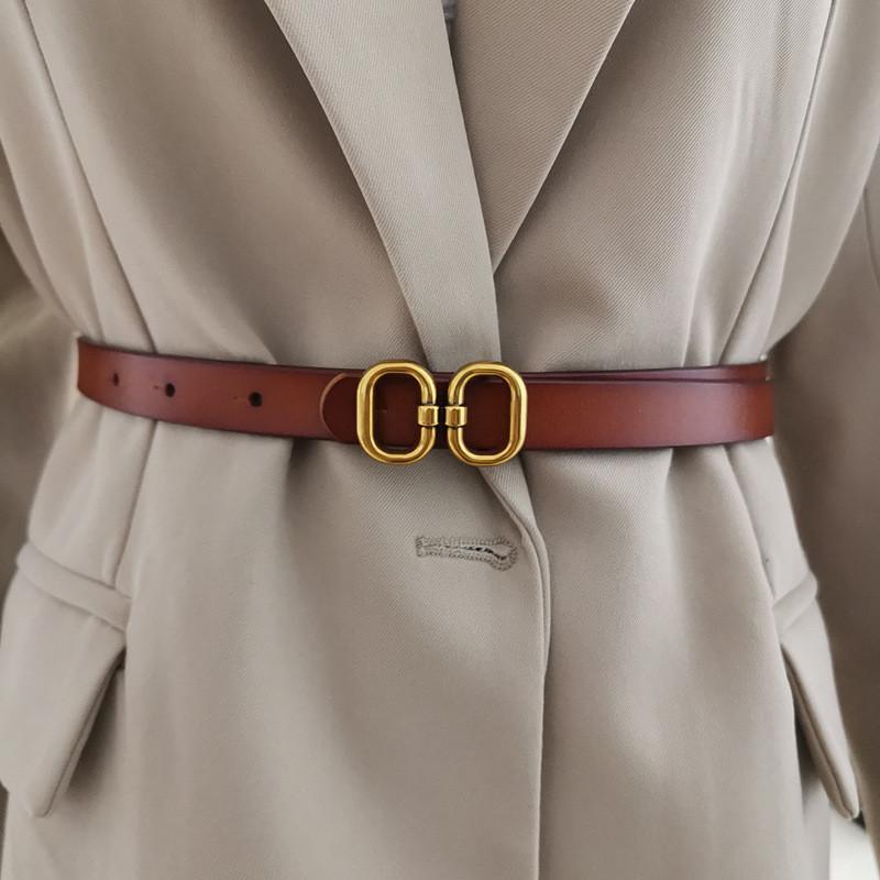 Leather Women Waist Belt Accessories With Alloy Buckle For Dresses And Outerwear