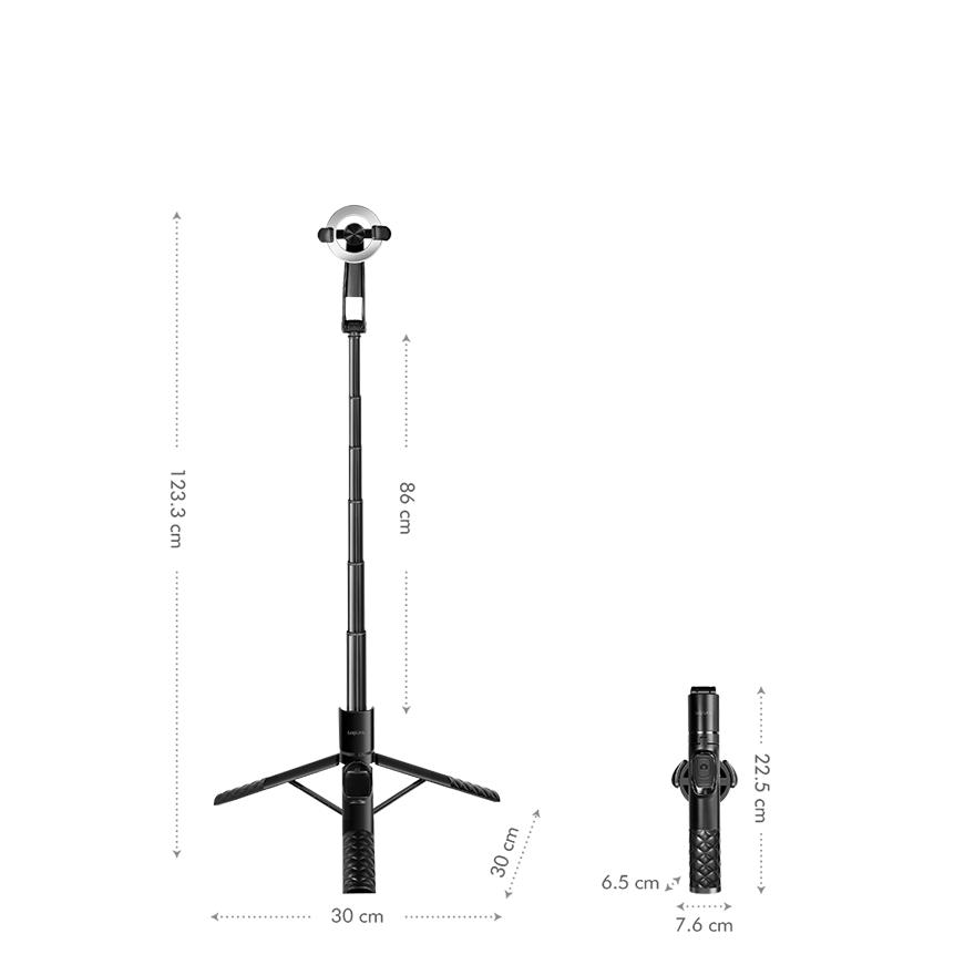 Selfie Stick Magnetic BT 5.0 LogiLink MagSafe 86cm Remote Control 360