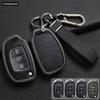 Zinc Alloy + Leather Car Key Case For Hyundai Ix25 Ix35 I10 I20 Solaris Tucson Sonata Santa Sport Elantra Creta Verna -