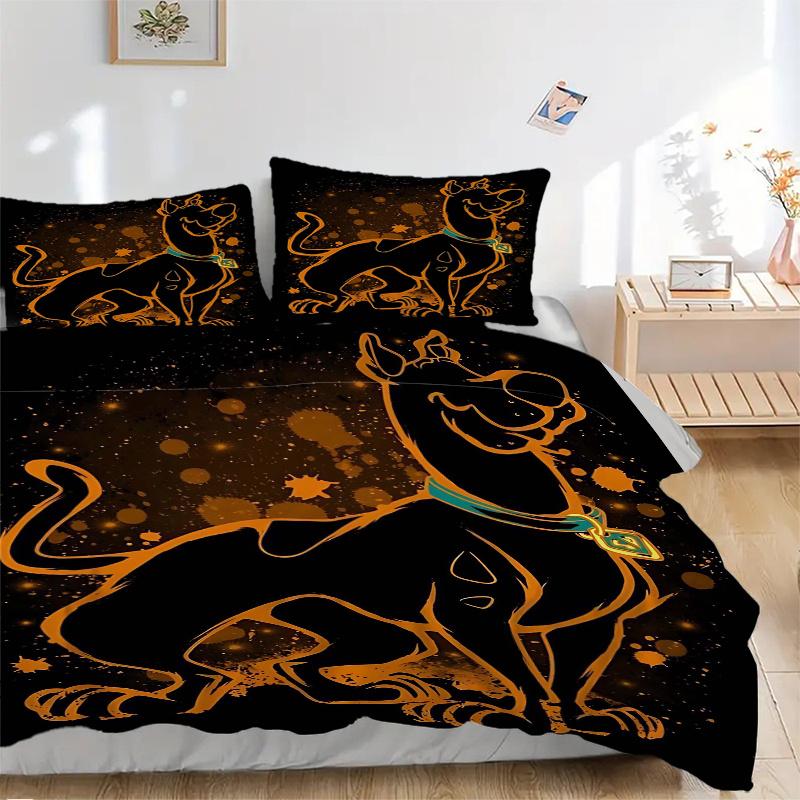 3pcs The Mystery Begins Scooby Doo Bedding Set Includes Quilt Cover and Pillowcases, Suitable for All Seasons H094