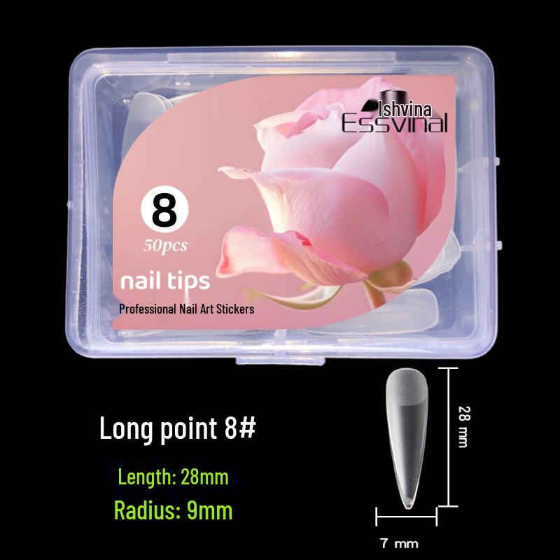 Matte Mandelfarbene Wassertropfen-Press-On-Nägel - Dünn, Nahtlos, Transparent, Dual-Use Aufklebbare Nagelverlängerungen