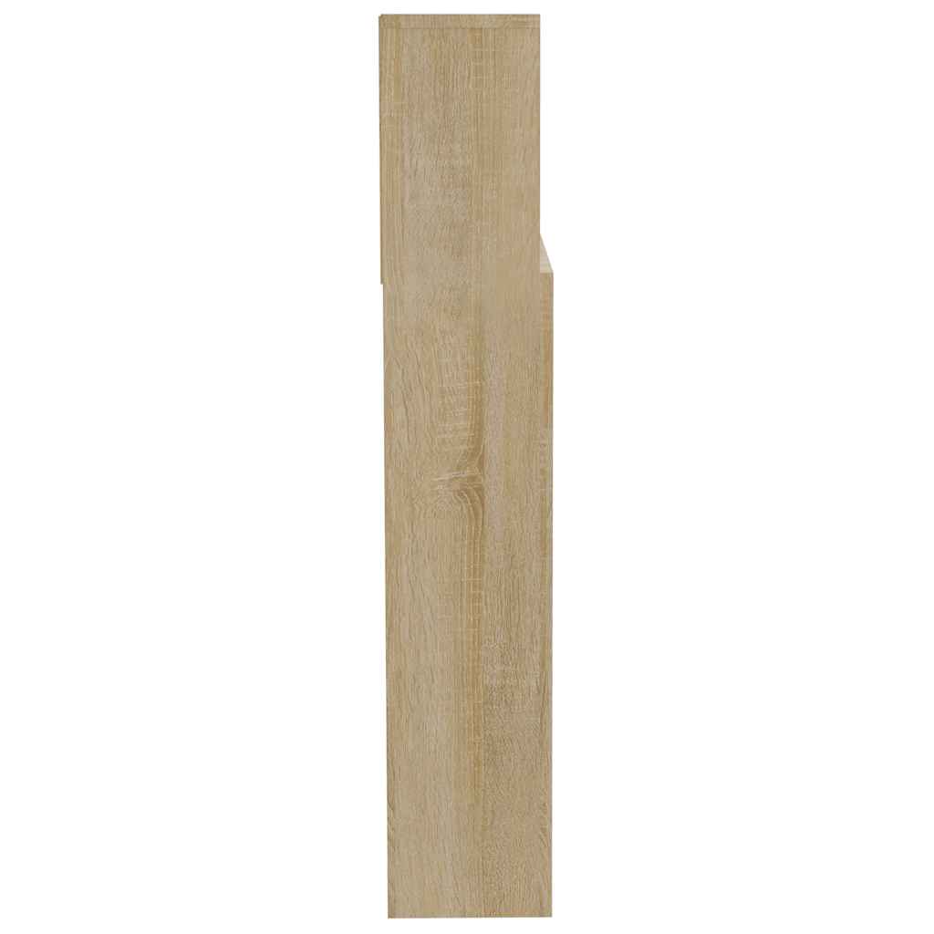 Headboard with Shelves Sonoma Oak 200 x 19 x 103.5 cm