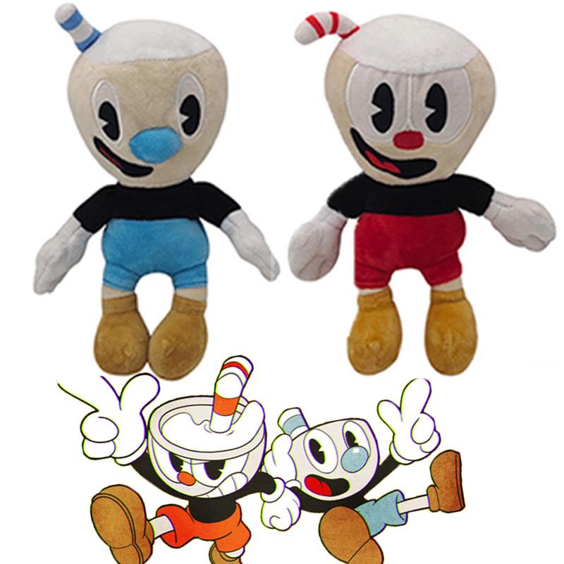 25cm Game Cuphead Plush Toy Mugman Soft Plushie Toy Anime Cartoon Stuffed Dolls Toys for Children Kids Birthday Christmas Gifts