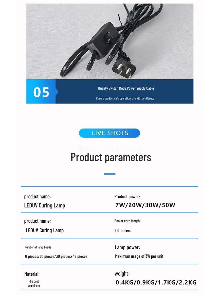 UV High-Power LED Curing Lamp for Resin and Ink
