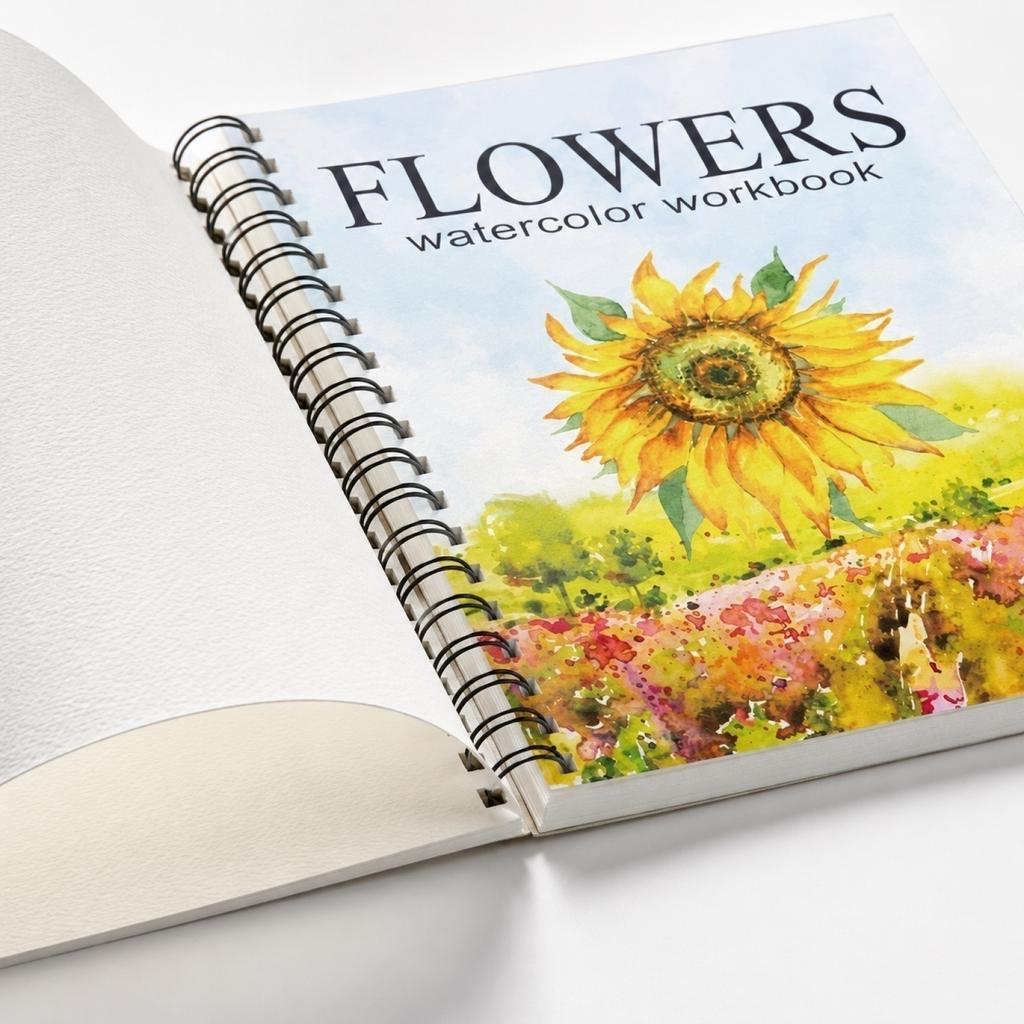 Watercolor Coloring Book - 14 Pages Sketchbook for Artists and Beginners, Watercolor Pad for Painting, Great Gift for Lovers