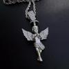 Halo Angel Boy Pendant Necklace With Wings Hip Hop Moissanite Jewelry D VVS1 Fine Jewelry For Men Women