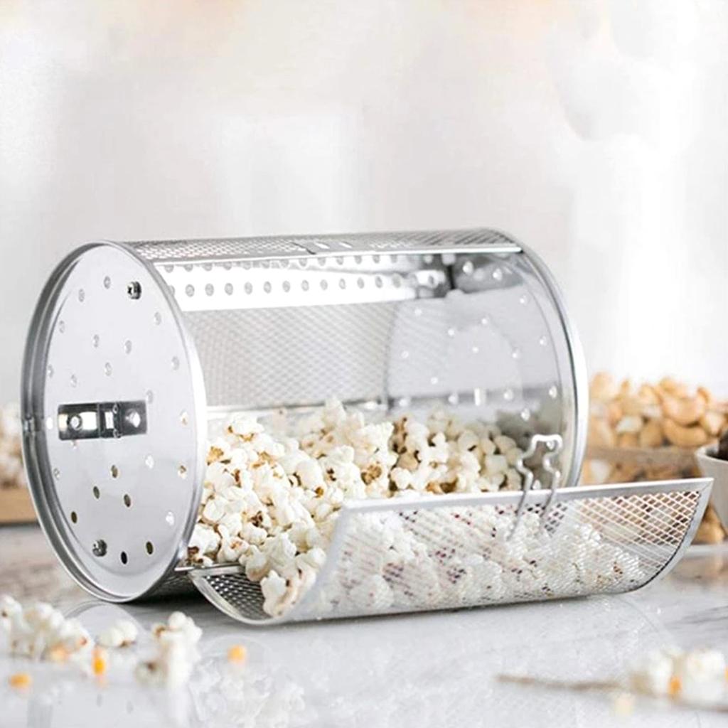 Basket Rotary Stainless Steel Cage Rotisserie Grill Roaster Grill Roaster Drum Roast Basket Peanut Dried Nut Coffee Beans BBQ