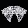 Hollowout Embroidery Flower False Collar Capelet Floral Lace Elegant Detachable Shawl for Collarless Blouse and Dress