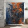 Luxury Blue Orange Watercolor Print Bathroom Shower Curtain Fabric Waterproof Home Decor DIY Project Decoration Ideas