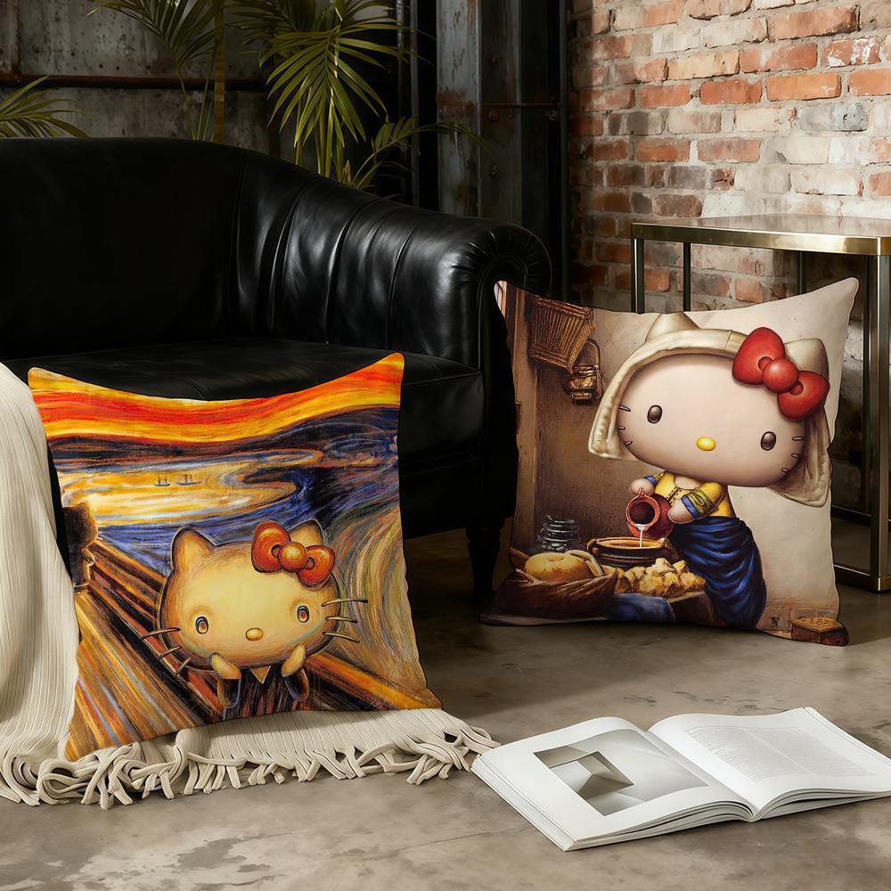 Fashion Hello K-Kitty Cushion Cover Birthday Anniversary Gifts Double Sided Printed Zipper Cushion Cover Soft Skin Bedding