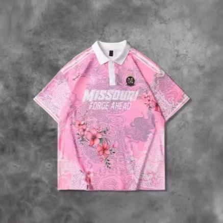 2026 summer new men's short-sleeved POLO shirt, street casual, soft and comfortable, 3D pattern printing