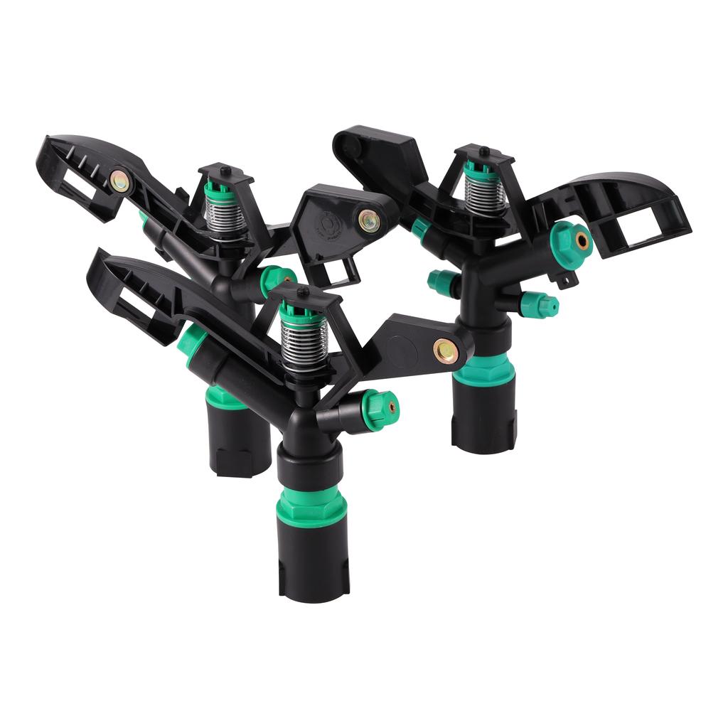1inch Female Thread 360° 2/3/4 nozzles Sprinkler Gun Big Spray Garden Agriculture Farm Lawn Irrigation Watering Rain Gun