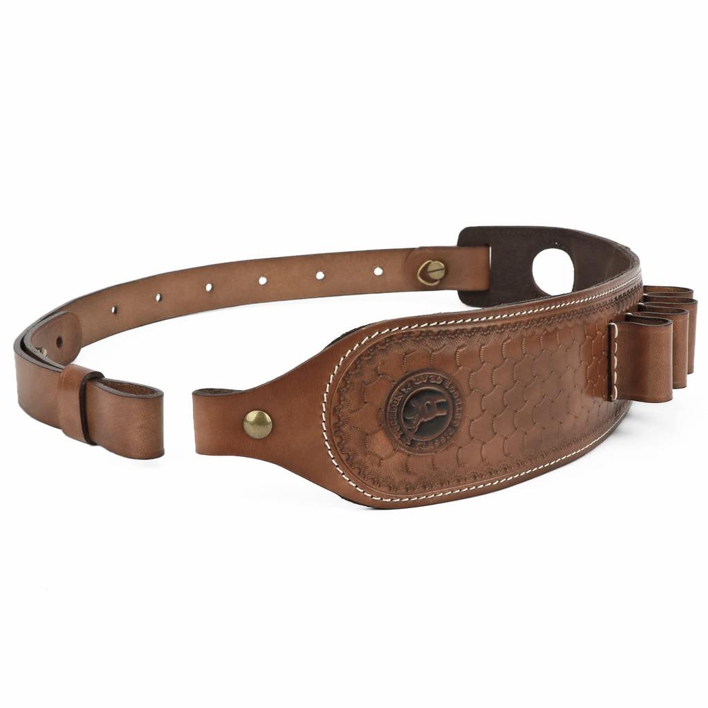 TOURBON Schrotflinten-Trageriemen Lederriemen Verstellbare Länge bis zu 100cm Gürtel,